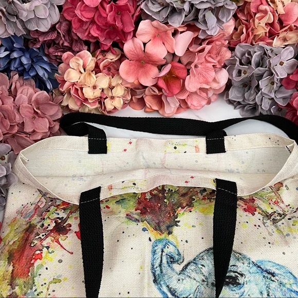 Eco-Friendly Playful Baby Elephant Folding Tote Bag - Picture 11 of 14